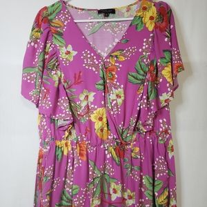 Rachel Zoe Floral Summer Blouse Wrap  Top Size 2X